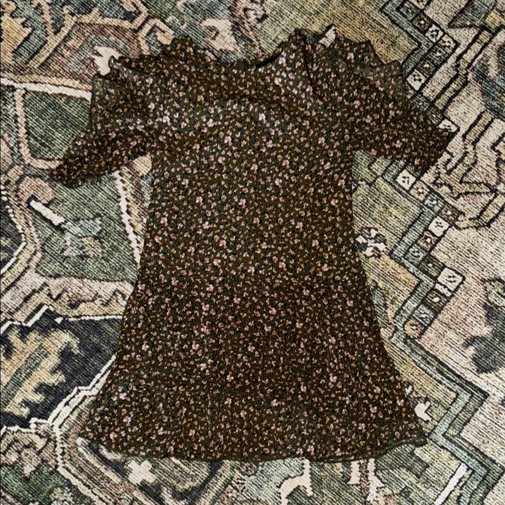 Floral Ruffle Sleeve Dress